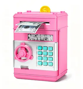 Kids Mini ATM Money Saving Piggy Bank,Secure Code Lock with Automatic Paper Money Rolling Slot,Spacious Coin Cash Container,Fun Educational Toy for Boys as Birthday Christmas Surprise Gift.teen boy gift