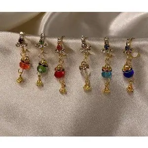 Genesis Dangling Gem Nose Hoop Stud Ring Piercing