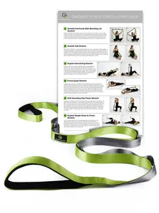 Gradient Fitness Stretching Strap for Physical Therapy, 12 Multi-Loop Stretch Strap 1" W x 8' L, Neoprene Handles, Yoga Straps for Stretching, Leg Stretcher