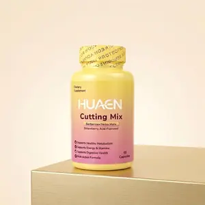 HUAEN Cutting Mix Supplement Capsules - Strawberry Açaí Flavor, 300mg Berberine Dual Action Formula for Craving Control & Gut Health, 30-Day Supply
