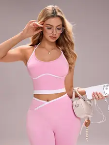 Women's High Waist Yoga Pants Set, Sexy Underwear Two-Piece Fitness, Slim-Fitting Elastic Tennis Golf Training Clothes