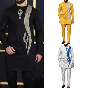 men's 2 piece set 2025 New Simple African Ethnic Style Men's Casual Suit 2-piece Set