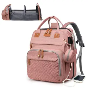 Baby Diaper Bags with Changing Station, Waterproof Diaper Bag Backpack for Moms Dads with USB Charging Port, Baby Shower Gifts, Large Capacity diaper backpack, Pink, baby diaper bag backpack