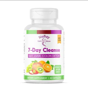 NuBay Organic Skincare 7-Day Cleanse Gut Liver & Colon Detox for Fast Results 42 Capsules Dietary Supplement USA