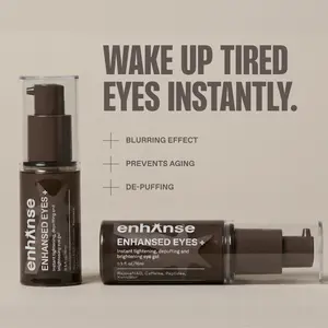 Enhanse Under Eye Gel for Men, Caffeine Eye Cream, Peptides, RejuveNAD, Instant Tightening, Brightening, Depuffing for Under Eye Bags, Blurs Fine Lines and Dark Circles, 0.5 Fl Oz
