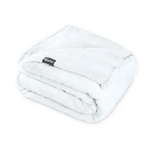 Microplush Fleece Blanket - 300 GSM - Fuzzy Microfleece - Soft & Plush - King, White