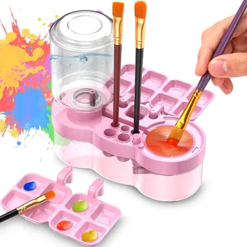 Paint Brush Cleaning Tool Set, Washing Bucket with Painting Palette, Art Supplies, DIY Craft Supply for Home School Students, DIY & Teaching
