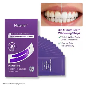 Purple Teeth Whitening Strips – Fix Yellow Teeth in 30 Minutes – Safe for Enamel – Non Sensitive – 15 Treatments (30 Strips) – Peroxide-Free Tooth Whitening, Stain Removal, Color Correction Oral  Gentle Mint  Peppermint Daily Coffee Whiteningstrips