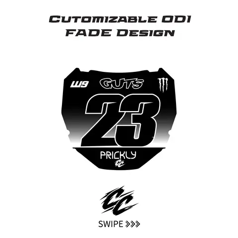 Customizable ODI Fade Number Plate Decal