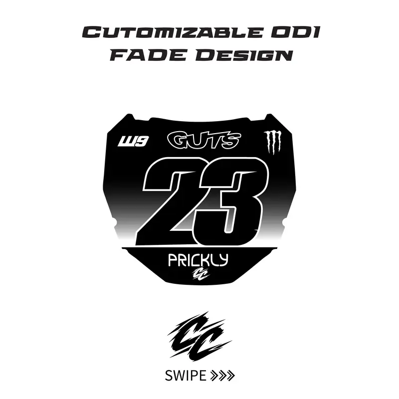 Customizable ODI Fade Number Plate Decal