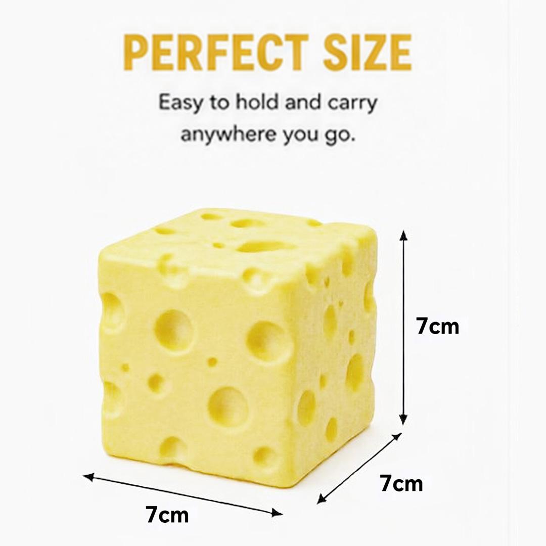 Cheese Squishy Stress Toy – Soft Squeeze Fidget Cube for Anxiety Relief, Sensory Play & Focus, Non-Toxic TPR Stress Ball for Kids & Adults