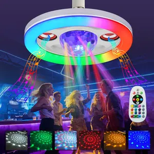 Disco Ball, 6 Color Stage Rotating LED Bulb, RGB Bluetooth-compatible Speaker, Multi-Color LED Light, E27 Stage Lamp, Home Party Birthday Dj Ktv Bar Club Decoration, Music Sync Lights