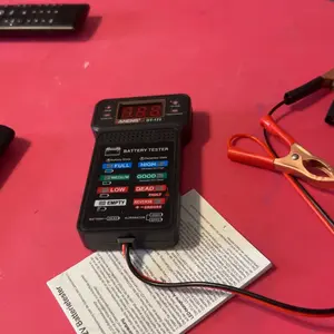 Car Battery Tester,12V Digital Automotive Batteries Tester,Alternator Charging Analyzer,Voltmeter with LCD Display and LED Indication, Voltage Indicator for Car Truck Motorcycle Electrical Tools