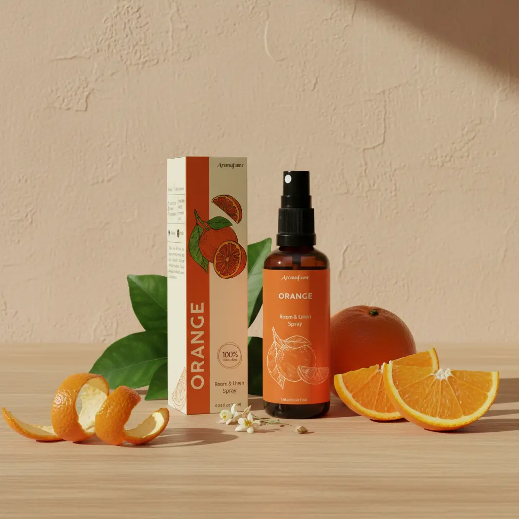 Orange Room, Linen & Pillow Spray by Aromafume | 100ml/3.38 fl oz | with Pure Orange Essential Oil | Aromatherapy Spray | Mist for Bedding, Fabrics