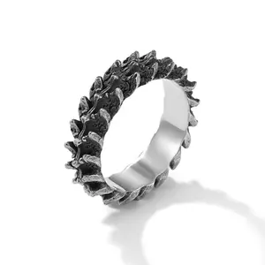 Three-dimensional dragon scale ring cold style men's retro old niche design women's index finger single ring pinky ring accessories