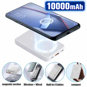 10000mAh MagSafe Power Bank, Ultra-Thin Magnetic Portable Charger with USB-C Fast Charging Cable