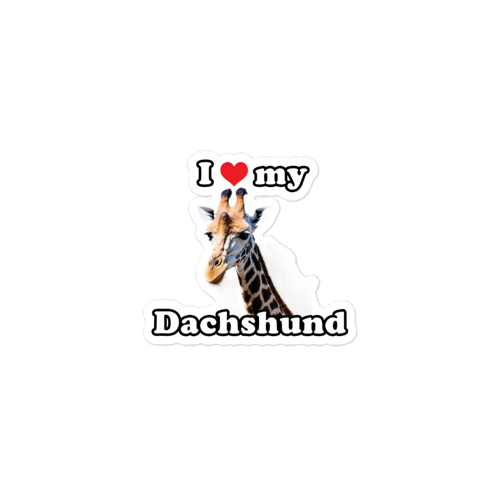 I Love My Dachshund sticker