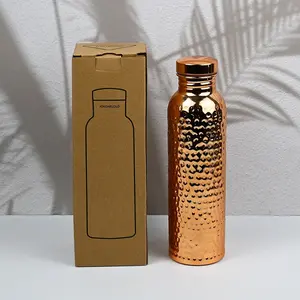 32oz (1000ML) Water Storage Bottle, Elegant Hammered Design, Leak-Proof Lid, Durable and Hygienic, Handmade in India, Reusable, Ideal for Fitness Enthusiasts, Leakproof Reusable Bottle