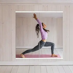 Home Gym Mirror, Large Full Body Mirror for Yoga, Fitness, 48''x24''x2PCS, Glass Frameless Mirror for Wall Mounted, Wall Mirror for Home Gym, Garage, Bedroom, Bathroom (White - 48'' x 24'' - 2PCS)