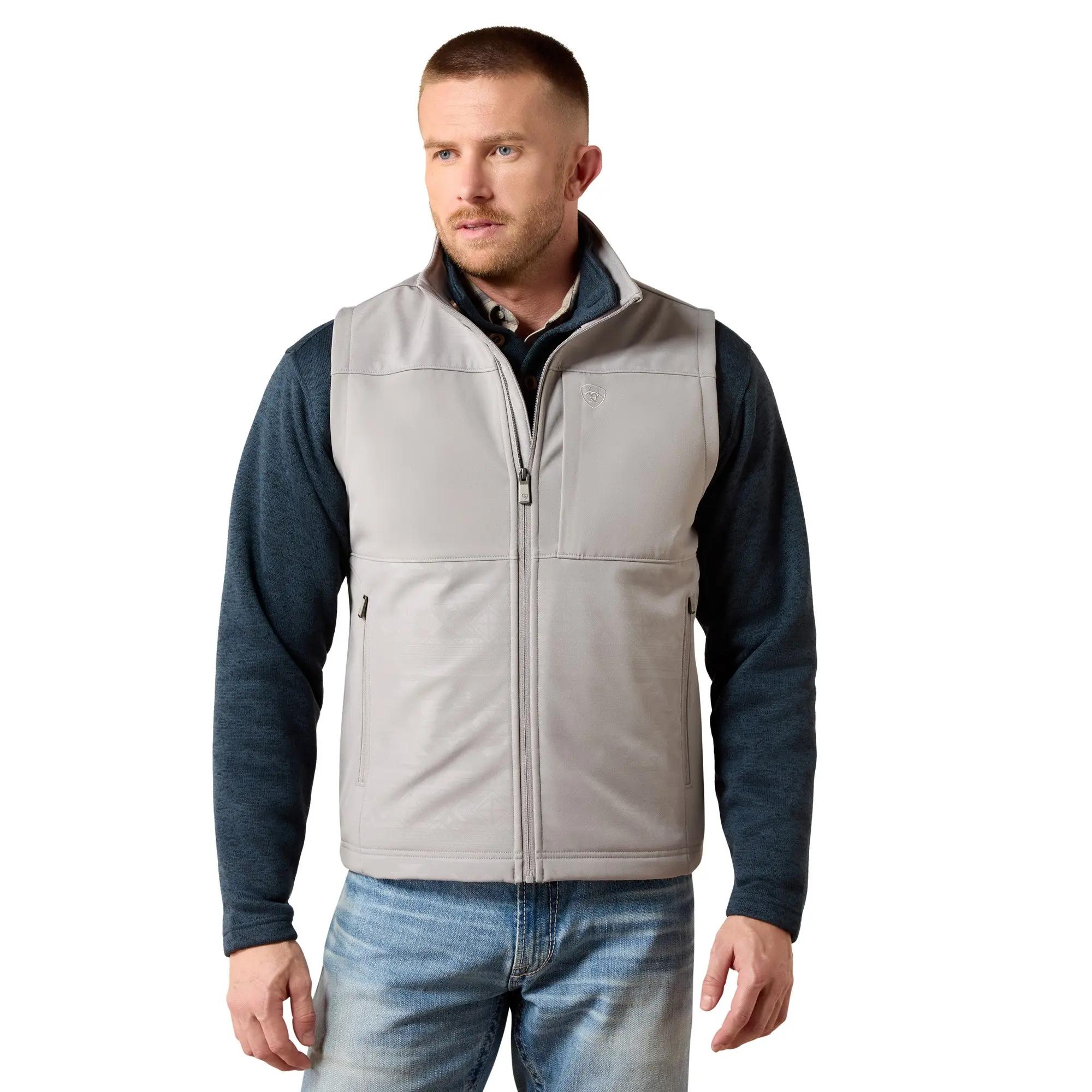 Ariat Men's Vernon Wet Weather Emboss Southwest Softshell Vest 10079430