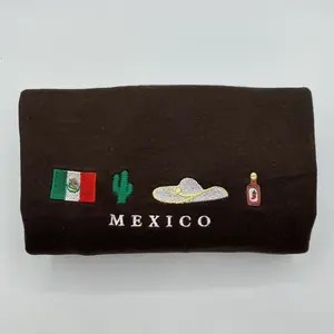 Embroidered Mexican Flag Sweatshirt - Mexico Sweatshirts - Mexico Crewneck - Hot Chili Pepper - State Gift