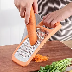 1pc Manual Stainless Steel Grater - Effortless Slicing & Grating for Vegetables & Fruits - Durable Plastic Kitchen Tool with Ergonomic Handle for Efficient Food Prep, Grater for Kitchen