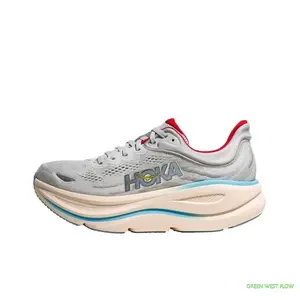 Light Gray Red Blue Color-Block Thick-Sole Cushioned Running Shoes Breathable Mesh Lightweight Unisex Casual Sports Shoes Versatile Trendy Footwear