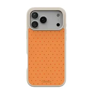 Casely iPhone 17 Pro Max Case | On the Dot | Orange Polka Dot | Align Soft-Touch Flexible Bumper Case | Compatible with MagSafe