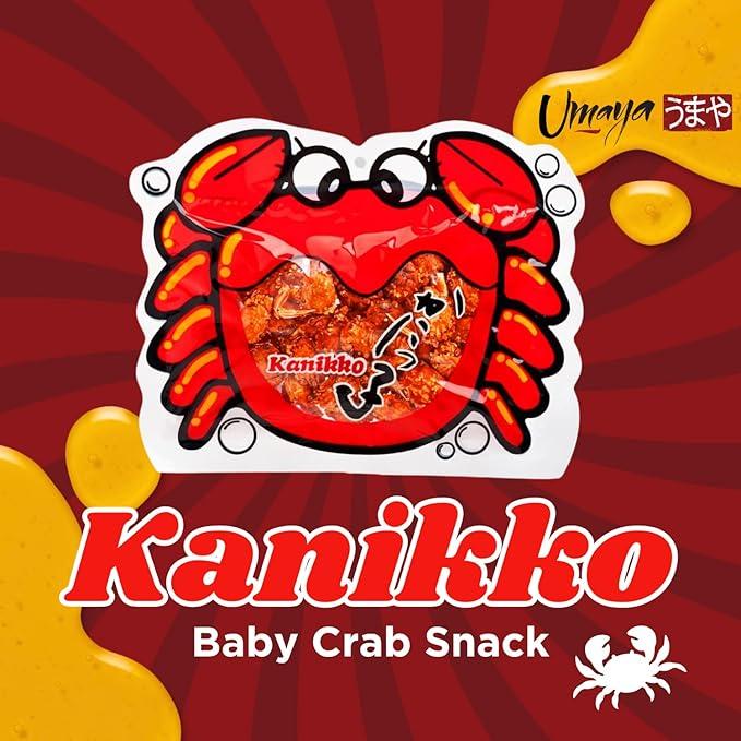 HOT! UMAYA Okabe Kanikko - Ready To Eat Fried Japanese Baby Crabs - With A Hint Of Sweet Honey and Savory Seasonings - Crunchy Gourmet Snack From Japan - Individual 2.3oz (65g) Snack Size Bag - Pack of 1