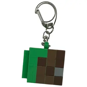 Minecraft Grass Block Cube Fidget Clicker: keychain accessory, gaming, computer, stress relief, cute must have