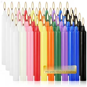 Mini Spell Chime Taper Candle Set of 20, 4 Inch Tall Unscented Rituals Candles for Altar Meditation Supplies RitualsTaper Candle (Multicolor, Set of 20)