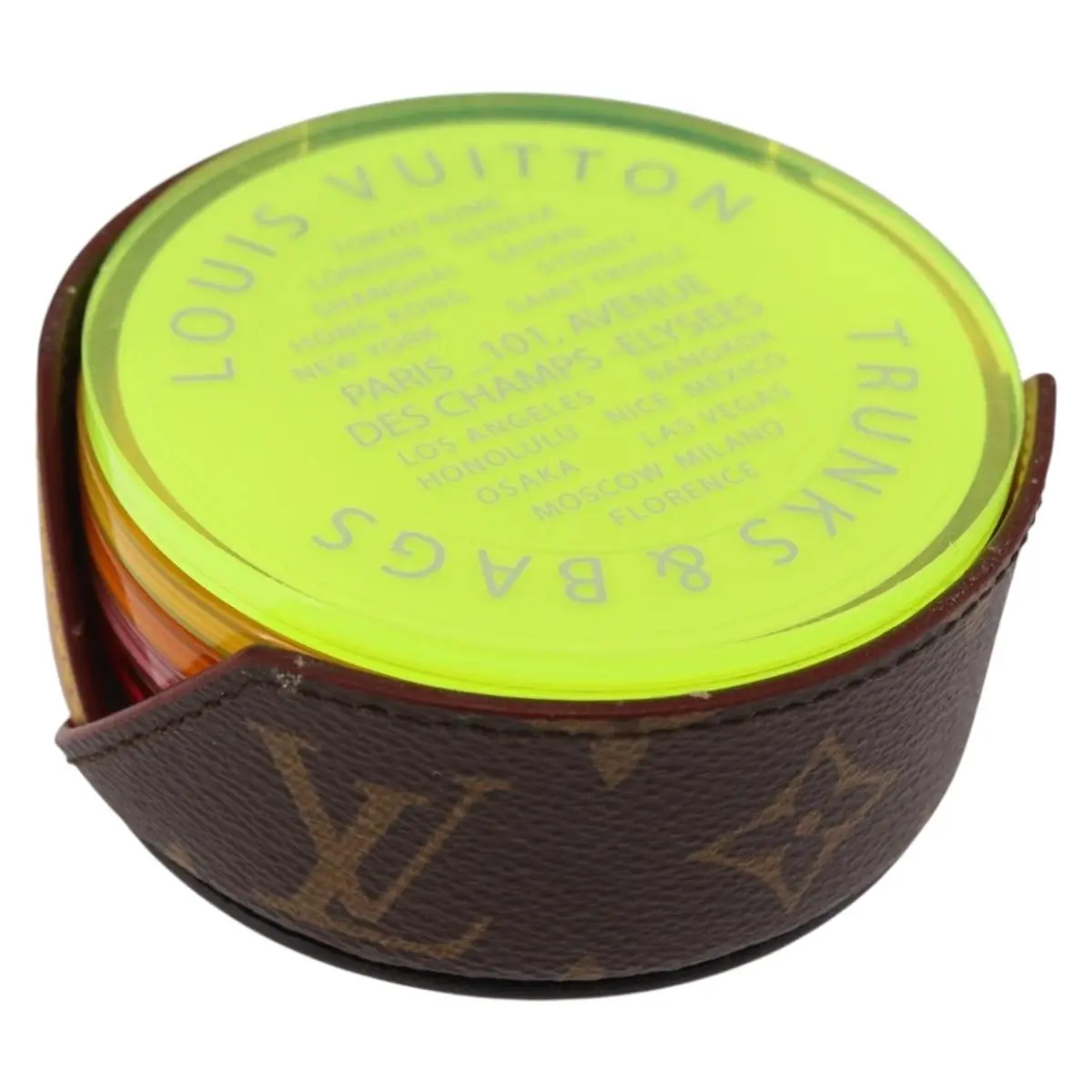 Pre-owned Louis Vuitton FINAL SALE Small Leather Goods Monogram Fluo Coasters