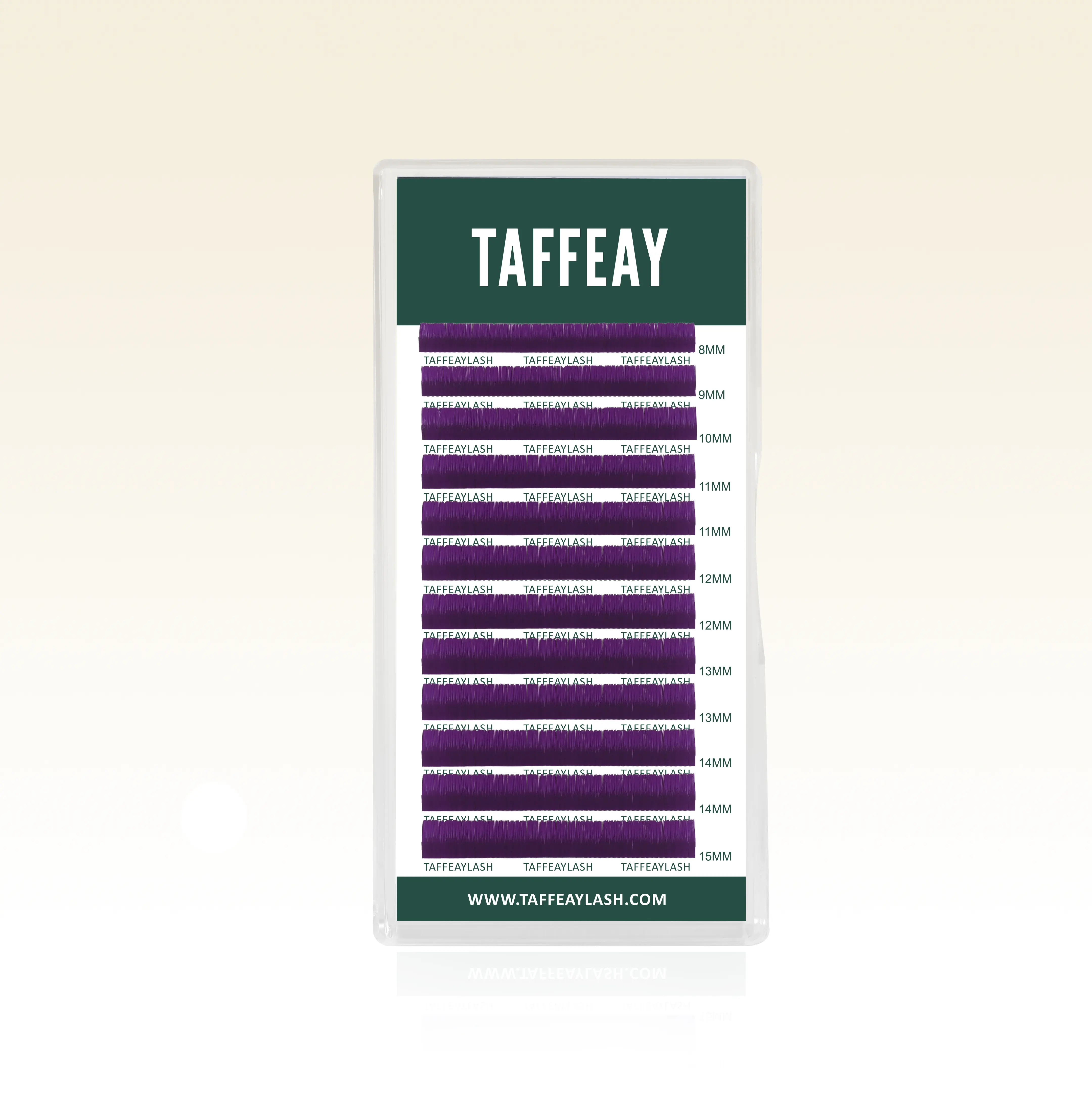 TAFFEAY Purple Eyelash Extensions, Professional Lightweight Lashes with a Long-Lasting Fade-Resistant Finish, 8-15mm Mixed Tray for Lash Artists, Eyelashes, Client Aftercare, Styling, Makeup, Dimensional Styles