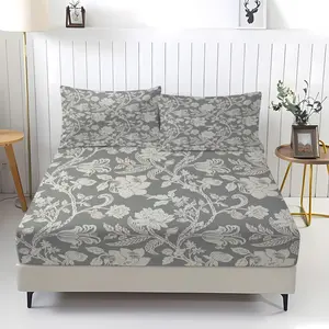 3-Piece American Pastoral Style Fitted Sheet Set, Soft And Durable Bedding Set, Including 1 Piece Flat Sheet And 2 Pieces Pillowcases, Daily Holiday Birthday Gift Bedroom Decoration For Children And Adults