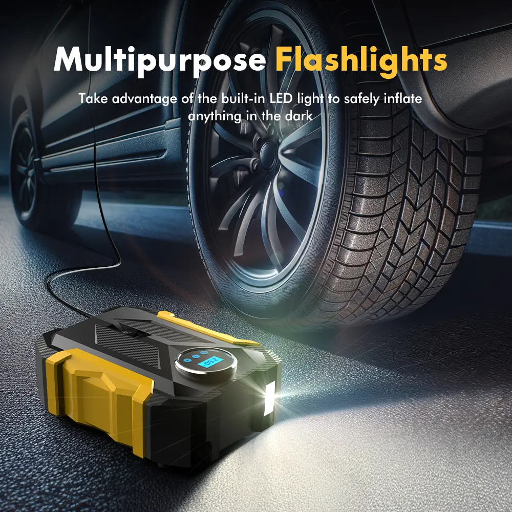 Car Air Pump, 12V 150PSl Portable Car Air Pump withLED Light, Car Tire Inflator, Professional Automobile TireInfator.Car Stuff,Cars Accessories,