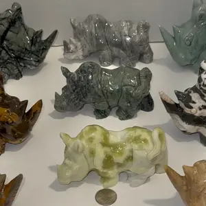 Crystal Rhino Carvings