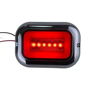 Red GLO LED Body Light with Chrome Flange & Short Wire for Enhanced Visibility in Vehicles
