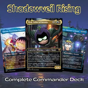 Shadowveil Rising – Tivit, Seller of Secrets Custom Fantasy Deck – 100 Card EDH Proxy Set ️