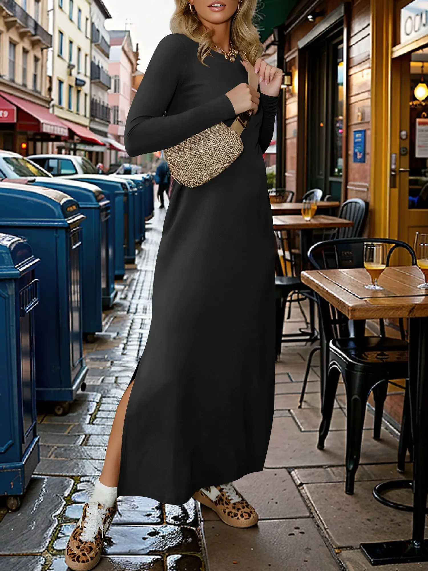 ANRABESS Women Long Sleeve Dresses 2025 Fall Casual Crewneck Loose Fit Split Flowy Wrinkle-Free Travel Vacation Maxi Dress - TikTok Shop ANRABESS Women Long Sleeve Dresses 2025 Fall Casual Crewneck Loose Fit Split Flowy Wrinkle-Free Travel Vacation Maxi Dress - TikTok Shop