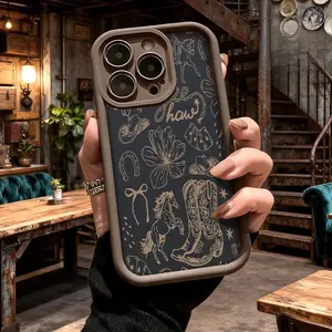 Western Cowboy Style Phone Case for iPhone 17 16 15 14 Pro Max 13 12 11 XR XS Plus Shockproof Anti Scratch Protective Slim TPU Cover