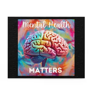 Mental Health Matters Puzzle featuring a gradient color brain  (120, 252, 500-Piece)