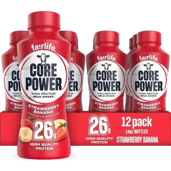 Protein Shake, Strawberry Banana, 26g Bottle, 14oz, 12 Pack