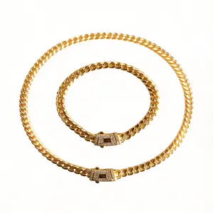 Yellow gold-plated Cuban necklace/bracelet Brand new "S" logo design |   The latest electroplating gold-plating process for rust prevention |    hip-hop style fashion items |   The best gift for men and women |