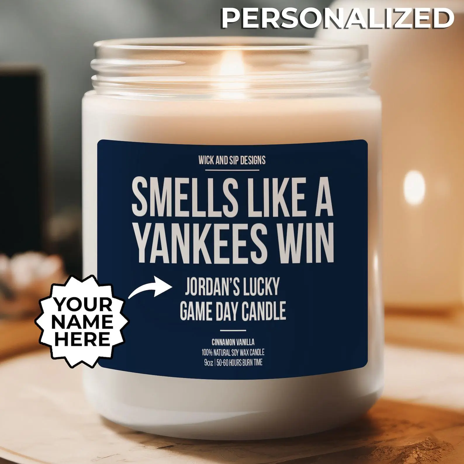 Smells like A Yankees Win Candle, Custom NY Yankees Candle, Gift for Baseball Fan, Lucky Candle, Gift for Yankees Fan
