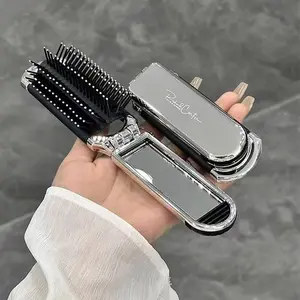 Foldable comb Portable female travel portable children little girl anti-static with mirror integrated airbag air cushion comb
