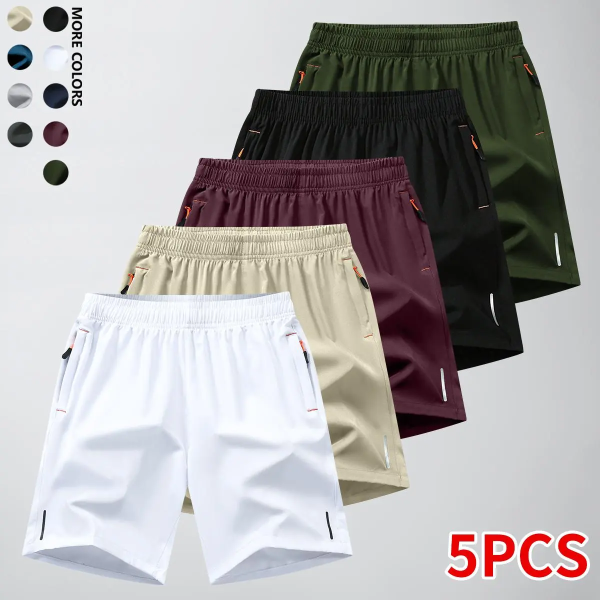 White + Khaki + Wine Red + Black + Army Green