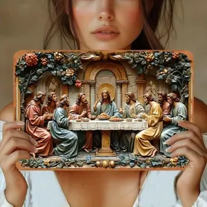 Vintage Aluminum Logo Wall Art with Frame Retro Party Theme Desktop Decor for Home Garage Club Restaurant Art Wall Decoration