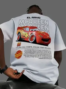 Retro Two Side Cars TShirt Tee, Cars Movie T-Shirt, Mcqueen and Mater Retro Vintage Unisex Anime Graphic Tee – Trendy Y2K T-Shirt Acid , Streetwear Casual Apparel Top - Manga Game Movie Lover Gift For Fans Merch, Washed Hoodie and Sweatshirt