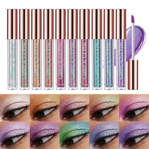Liquid Glitter Eyeshadow Set, Multichrome Glitter Shimmer Eye Looks Waterproof Long Lasting Quick-Drying Sparkling Eye Shadow Liquid Highlighter Christmas Makeup Kits (Magic Color)