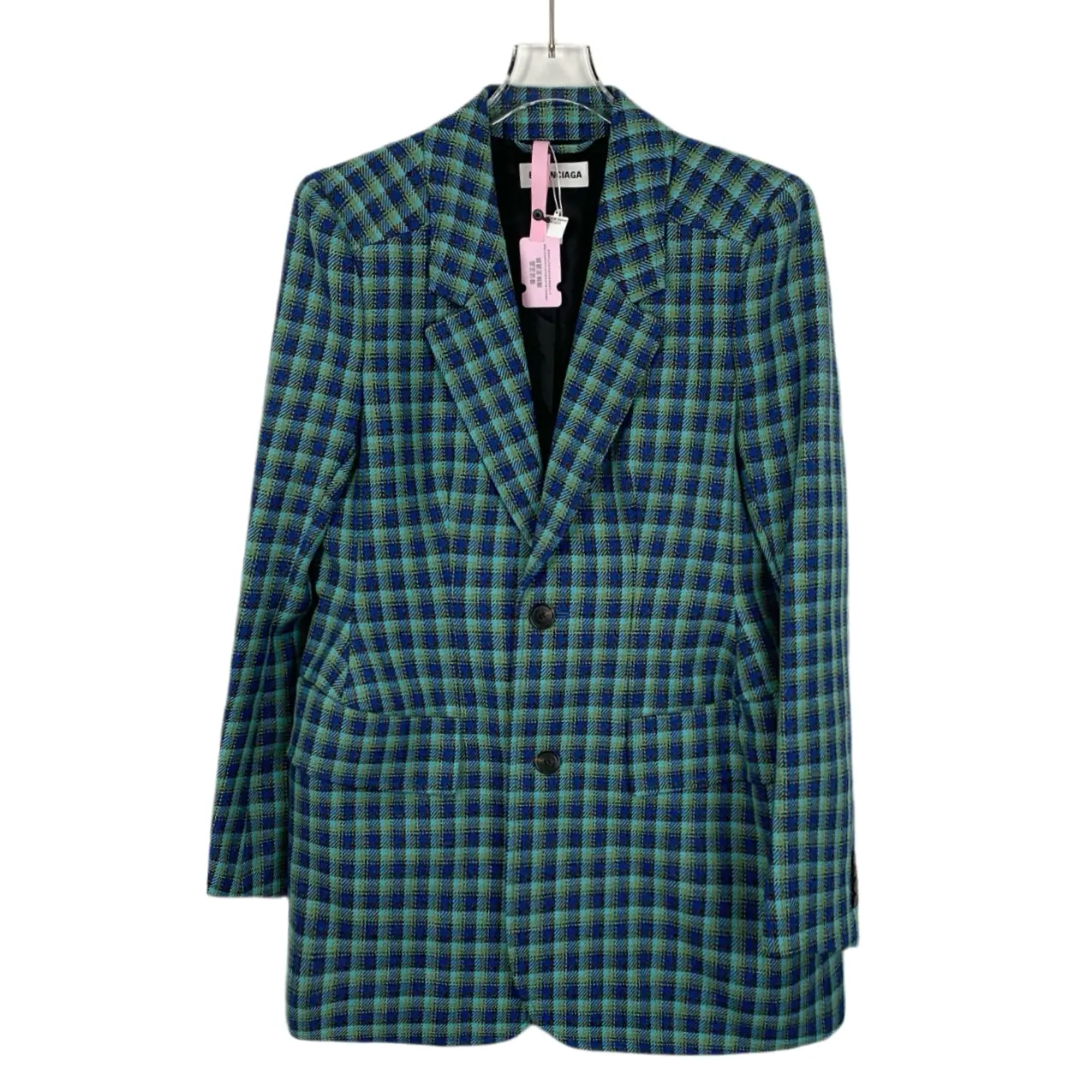 RDLT - Balenciaga Multicolor Checkered Wool Blazer Size 38